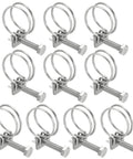 24 To 28 Millimeter Adjustable Double Wire Hose Clamp Set Of 10 Stainless Steel 304 Hose Clips for Dust Collection PVC Hoses