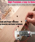 Using Ten Piece Stainless Steel Dowel Pin Center Tool Set for precise hole transfer in woodworking project by MinliGUY.