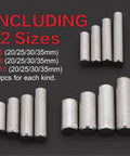 Stainless Steel Pro Grade Dowel Pin Set 120 Pcs With 12 Sizes M6 M8 M10 And 20 25 30 35mm Lengths 304 Rust Resistant