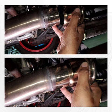 Installing OD 4 Inch To OD 5 Inch Exhaust Pipe To Component Pipe Adapter Reducer in polished 201 stainless steel for exhaust systems