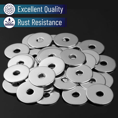 Stainless Fender Washers 1/4 Inch Inner 1 Inch Outer Diameter Pack Of 100 shown with emphasis on quality and rust resistance