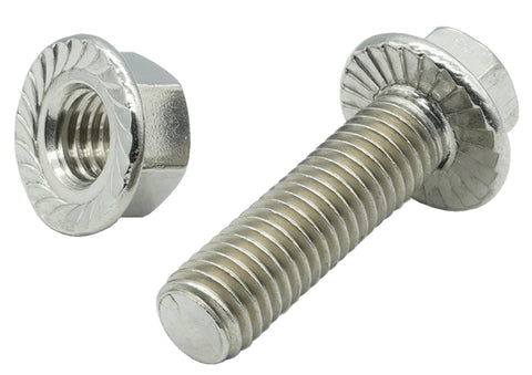 Stainless Steel Flange Screws Bolts and Nuts Kit for Exhaust Manifold M10x1.5 35mm 4 Pack, showing a bolt and nut close-up.
