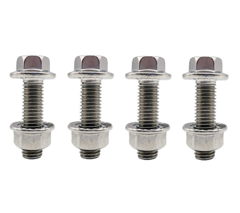 Stainless Steel Flange Screws Bolts and Nuts Kit for Exhaust Manifold M10x1.5 35mm 4 Pack, showing all four screws and nuts
