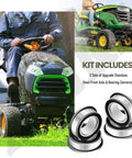 Image showing 2 Sets Upgrade Stainless Steel Front Axle And Bearing Conversion Kit For Mowers With 6 Inch Wheel Sleeves