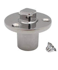 Beefy Heavy Duty 316 Stainless Steel Garboard Drain Plug Kit For Boats, 2 Inch Flange, Half Inch NPT Plug, Includes 3 Screws