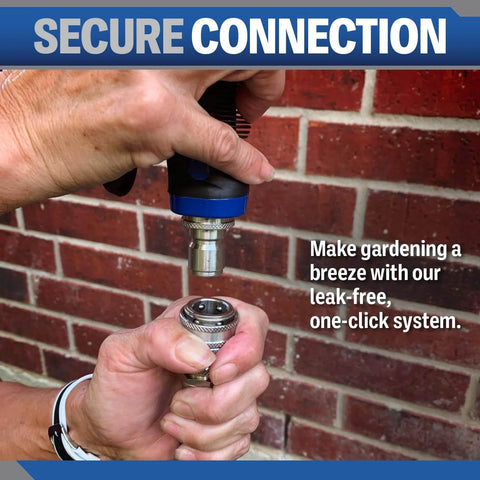 Connecting hose with Three Quarter Inch Stainless Steel Garden Hose Quick Connect Fittings Set Of 4 Plug And Coupler