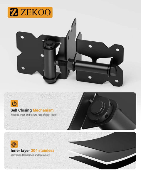 Stainless Steel Gate Hardware Kit With Self Closing Hinges And Latch For Vinyl And Wood Fences Built To Last All Weather
