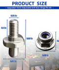 Dimensions of Grill Door Hinge Pin Kit 2 Pack With Adjustable Bolt And Lock Nut for Genesis Spirit Summit Series Grills