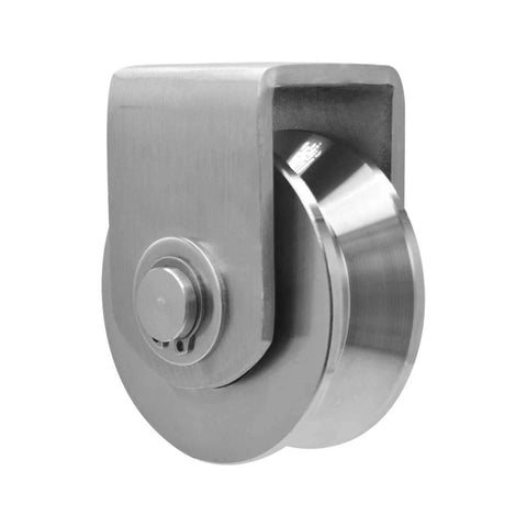 Grooved Wheel Pulley Block Pulley Wheel Stainless Duplex Bearing Silent Detachable Heavy Duty Traction Wheel for Material Handling