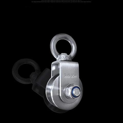 Two-pack H-groove stainless steel pulley wheels for sliding doors and rail systems, built from 304 stainless steel with dual bearings