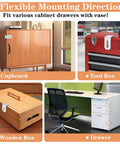 90 Degree Hasp Lock Latch for Desk Drawers and Cabinets on cupboard, toolbox, wooden box, drawer; flexible mounting direction