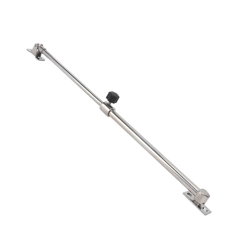 OVAQUIXI stainless steel boat hatch window adjuster, side view with black knob, 9.8–17 in length