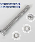 3/8-16 X 2 Inch Hex Bolts Kit With Lock Nuts Flat Washers And Lock Washers In 304 Stainless Steel for heavy-duty use