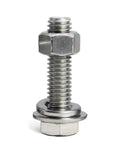 1/4-20 x 1-1/4 Inch Hex Bolts and Nuts Kit With Flat Washers, Stainless Steel 304, fully threaded bolt assembled