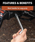 Hand installing Stainless Steel Five Eighth Inch Hitch Pin With Integrated Swivel Clip Pivot Lock No Clip Needed Heavy Duty Trailer Receiver Hardware For Built To Last Security And Quick Pin Access