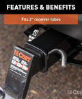 Stainless Steel Five Eighth Inch Hitch Pin With Integrated Swivel Clip Pivot Lock No Clip Needed installed on a 2-inch receiver