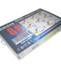 Stainless Steel Hose Clamp Assortment Kit 80 Pieces Adjustable 8 To 44 Mm Worm Gear Metal in plastic case.