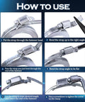 Instructions for using 304 Stainless Steel Hose Clamp Assortment Kit With 12 Ft Metal Strap And 8 Stronger Fasteners