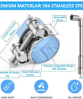 Diagram of 5 Pack 20 To 22 Mm T Bolt Hose Clamps Stainless Steel 304 Intercooler Pipe Tube Clamps Turbo Pipe Clamps Heavy Duty Radiator Hose Clamp T Bolt Intake Hose Clamp Adjustable Range 0.78 To 0.86 Inches, showing adjustable dimensions and features.