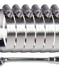 6 Pack Stainless Steel Hose Clamps Adjustable From 1.5 To 2.5 Inches 40 To 63 Mm Worm Gear Clamps With Socket Wrench