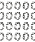 40 Pcs 15.3mm-18.5mm Single Ear Hose Clamps 304 Stainless Steel PEX Cinch Clamps Stepless Cinch Crimp Rings Pinch Clamps