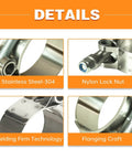 1.5 Inch T Bolt Hose Clamps 304 Stainless Steel 46 to 52 mm Range Fits 1.8 to 2.0 Inch Outer Diameter Silicone Hose ID