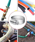 40 Pcs Hose Clamp Set With Seven Size Ranges Adjustable Pipe Tube Clamps Made From Premium 304 Stainless Steel Durable Hose Clamps For Home Garage Garden Lawn Projects and Everyday Repairs