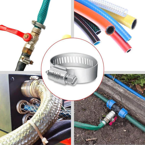 40 Pcs Hose Clamp Set With Seven Size Ranges Adjustable Pipe Tube Clamps Made From Premium 304 Stainless Steel Durable Hose Clamps For Home Garage Garden Lawn Projects and Everyday Repairs