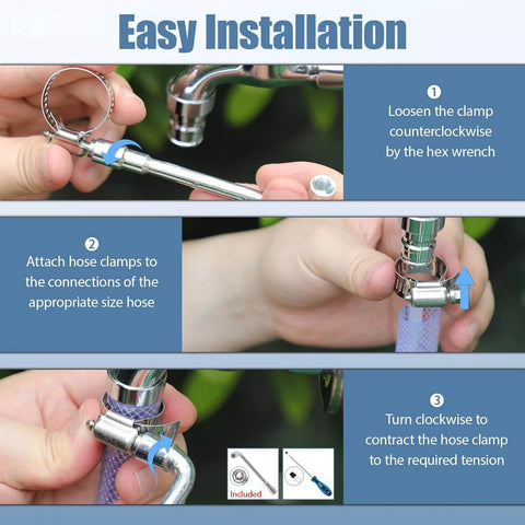 50 Pack Stainless Steel Hose Clamps One Quarter To One Half Inch Adjustable Worm Gear With Socket Wrench installation guide