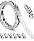 DIY Stainless Steel Hose Clamps Kit With 8.5 Feet Metal Strap And 6 Fasteners Large Adjustable Pipe Clamp for automotive use