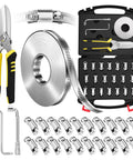 DIY Stainless Steel Hose Clamps Kit With 32.81 Ft Adjustable Strap And 20 Heavy Duty Worm Gear Fasteners, Includes 8.5 Inch Tin Snips