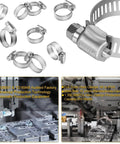 Stainless Steel Hose Clamps 16 Pack Worm Gear Drive SAE 12 Clamps Clamping Range From Half Inch To One And Quarter Inch 14mm To 31mm