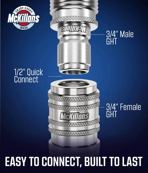 Automatic Garden Hose Quick Connect System With Stainless Steel Fittings Universal Fit Water Hose Connectors close-up