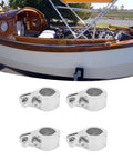Four 316 stainless steel bimini top jaw slides for 1-inch round tubing boats