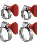 Wideskall 4 Piece Key Type Twist Adjustable Stainless Steel Hose Clamp Set Kit Includes Two 1.5 Inch Clamps And Two 1 Inch Clamps For Heavy Duty Hoses And Automotive Applications For Marine And Industrial Use