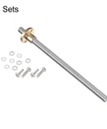 2 pcs 150mm / 6 inch tr8x4 stainless steel lead screw with t8 brass nut for 3d printer z axis, cnc machine