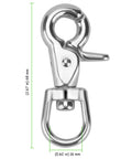 4 Pack 2.67 Inch Trigger Snap Hooks With 360 Degree Swivel Lobster Clasps Stainless Steel 316 Heavy Duty Clips, front view