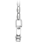 16 Pack M20 Single Pulley Block With 200lbs Load Capacity In 304 Stainless Steel Swivel Pulley hanging from chain