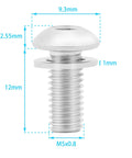Durable Stainless Steel Water Bottle Cage Bolts With Washers 20 Pack For Bike Rack M5x12mm Hex Socket Button Head