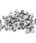 50 Piece Blind Rivet Nut Set Stainless Steel M6 Ribbed Nuts For Pro Grade Heavy Duty Fast Secure Installations And Durable Hardware Accessories