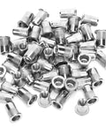 50 Piece Blind Rivet Nut Set Stainless Steel M6 Ribbed Nuts For Pro Grade Heavy Duty Fast Secure Installations And Durable Hardware Accessories For Auto Elevator Electrical Furniture And DIY Projects - pile view