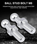 700Mm 5 M8 Ball Stud,Stainless Steel Ball Stud Bolt M8,2 pcs for Gas Struts,Ball Ended Bonnet 8Mm,10mm shown