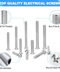 Machine Screws 100 Piece Phillips Pan Head Electricians Kit Size 6 32 And 8 32 Stainless 304 For Electrical Wall Plates
