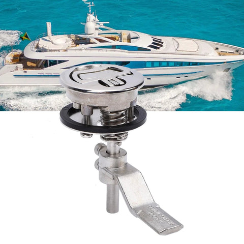 ZIZEV stainless steel flush floor lock with spring-loaded cam latch for marine hatch on yachts