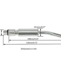 Stainless bearing tube nozzle set for car interior blow guns with M10x1 thread and 12 cm length, showing dimensions.