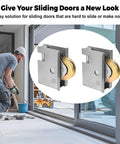 2 Pack Patio Door Rollers Replacement For Pella Sliding Patio Doors, 1-1/2 Inch Stainless Steel Ball Bearing, Adjustable