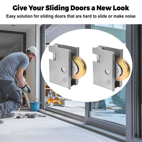 2 Pack Patio Door Rollers Replacement For Pella Sliding Patio Doors, 1-1/2 Inch Stainless Steel Ball Bearing, Adjustable