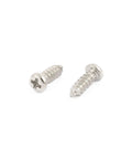 Close-up of 50pcs M2.5 X 8mm Stainless Steel Phillips Pan Round Head Self Tapping Screws on white background