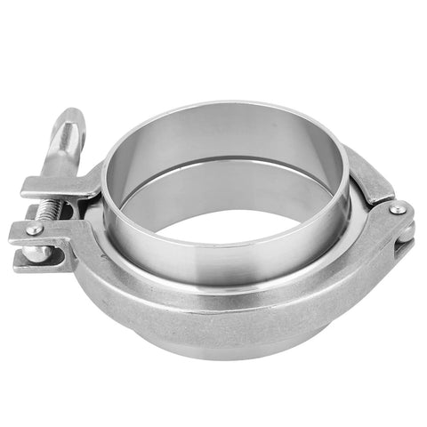 Stainless Steel Pipe Clamp Kit, 3 Inch 76mm Sanitary Clamp With Ferrule Union visible in silver, for homebrew pipe repair and leak sealing.