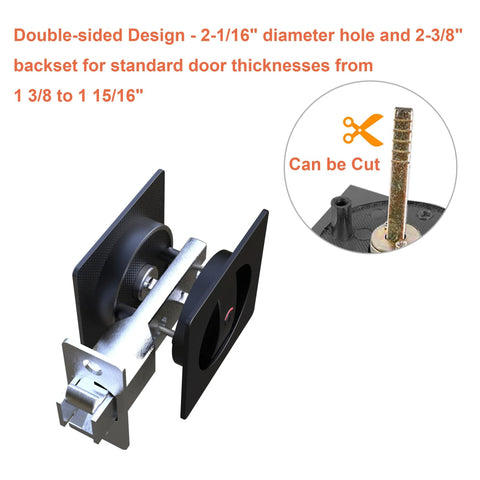 Indicator Pocket Door Lock Set For 1 3 Eighths To 2 3 Sixteenths Inch Doors With Flush Privacy Latch No Keys Required